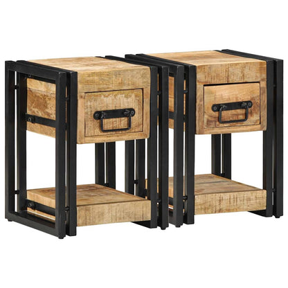 Nachttisch 2 pcs Braun 30 x 30 x 40 cm massives Mangoholz