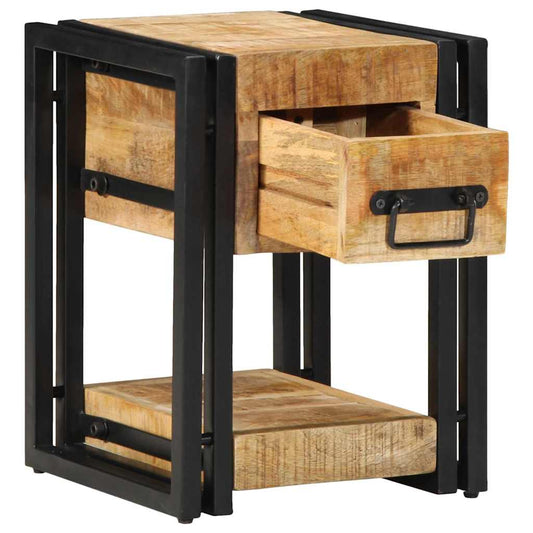 Nachttisch 2 pcs Braun 30 x 30 x 40 cm massives Mangoholz