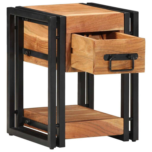Nachttisch 2 pcs Braun 30 x 30 x 40 cm Massivholz Akazie