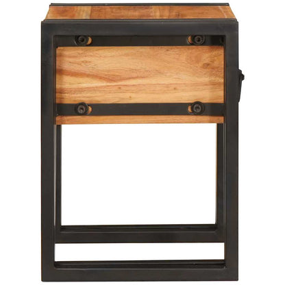 Beistelltisch 30 x 30 x 40 cm Massives Akazienholz und Metall