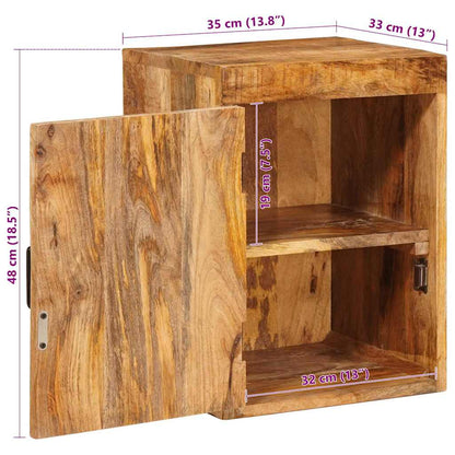 Nachttisch Braun 35 x 33 x 48 cm Massivholz Mango
