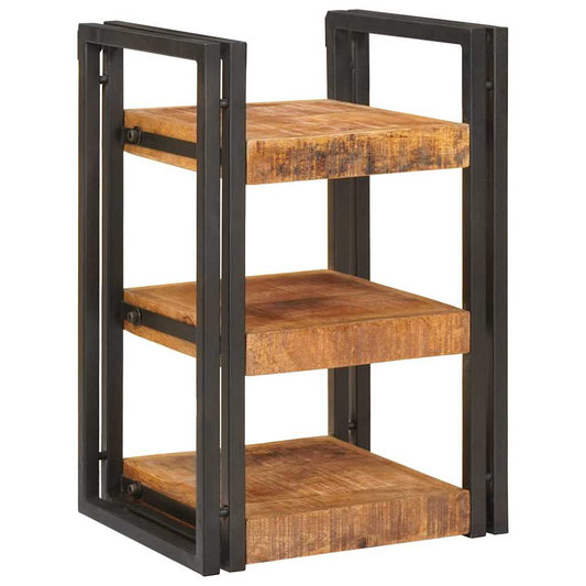 Nachttisch Braun und Schwarz 38 x 33 x 58 cm Massivholz Mango