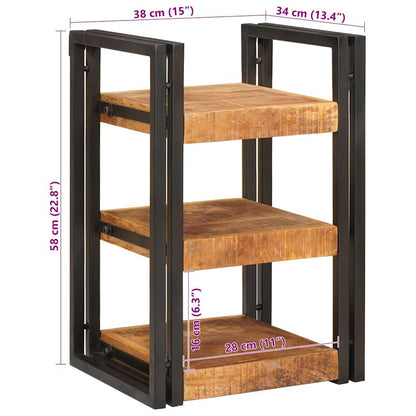 Nachttisch Braun und Schwarz 38 x 33 x 58 cm Massivholz Mango