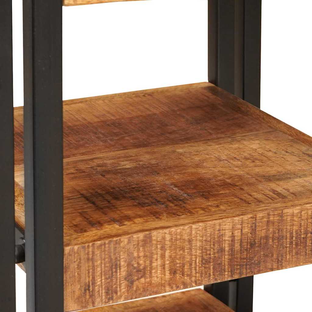 Nachttisch 2 pcs Braun und Schwarz Massivholz Mango