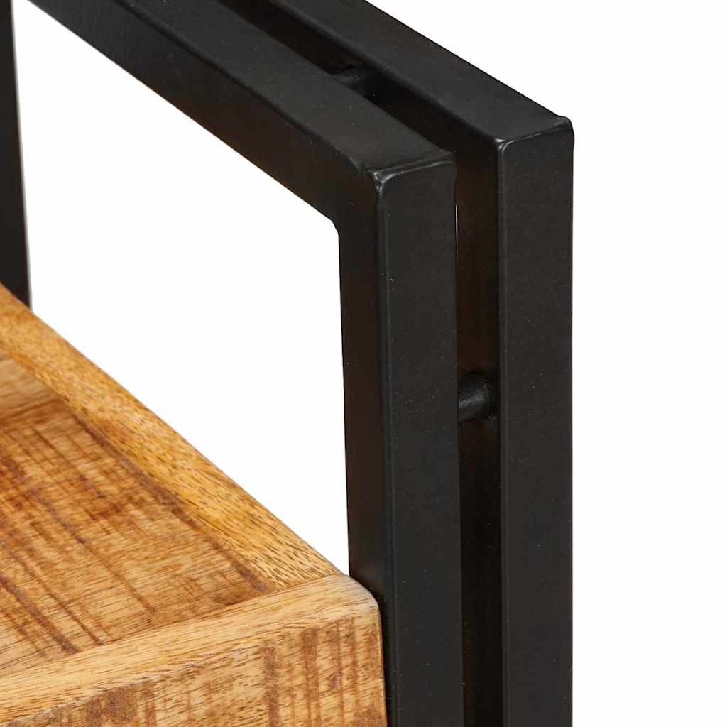 Nachttisch 2 pcs Braun und Schwarz Massivholz Mango