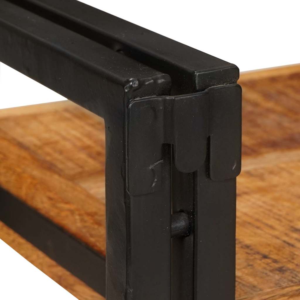 Nachttisch 2 pcs Braun und Schwarz Massivholz Mango