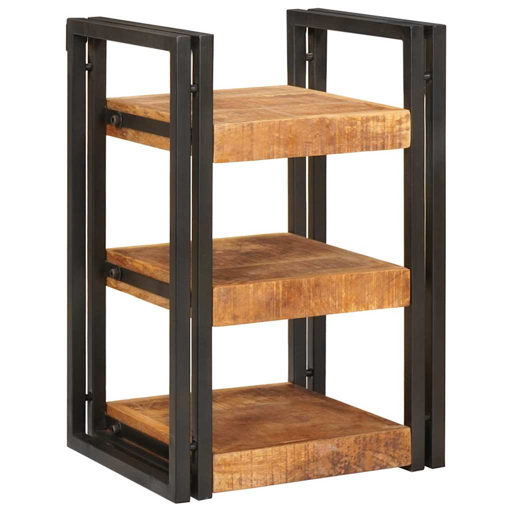 Nachttisch 2 pcs Braun und Schwarz Massivholz Mango