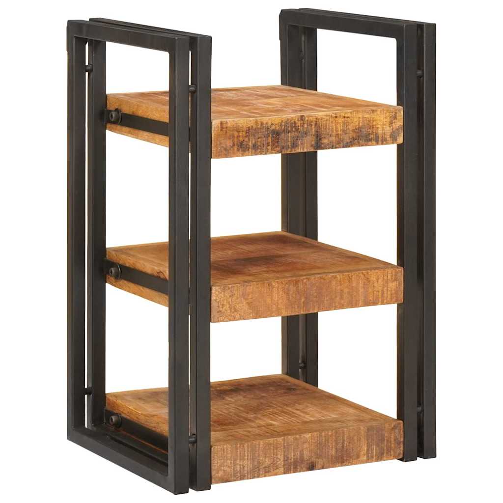 Nachttisch 2 pcs Braun und Schwarz Massivholz Mango