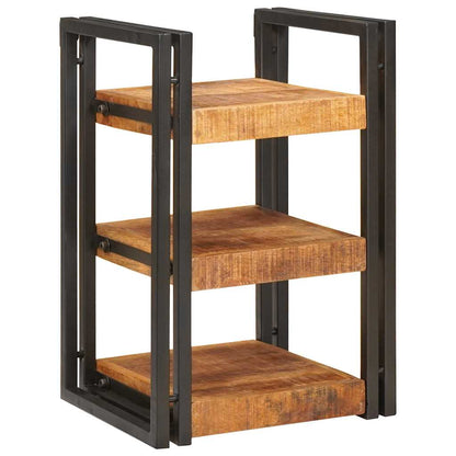 Nachttisch 2 pcs Braun und Schwarz Massivholz Mango