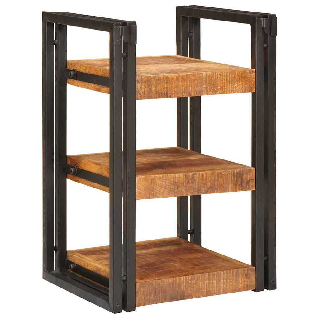 Nachttisch 2 pcs Braun und Schwarz Massivholz Mango