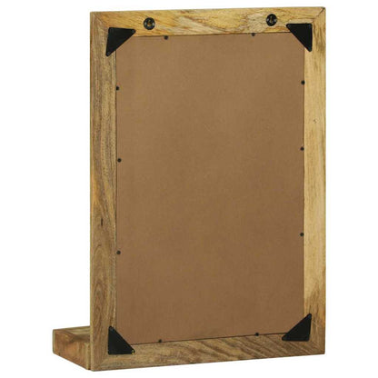 Badezimmer Spiegel mit Regal Braun Massives, grobes Mangoholz