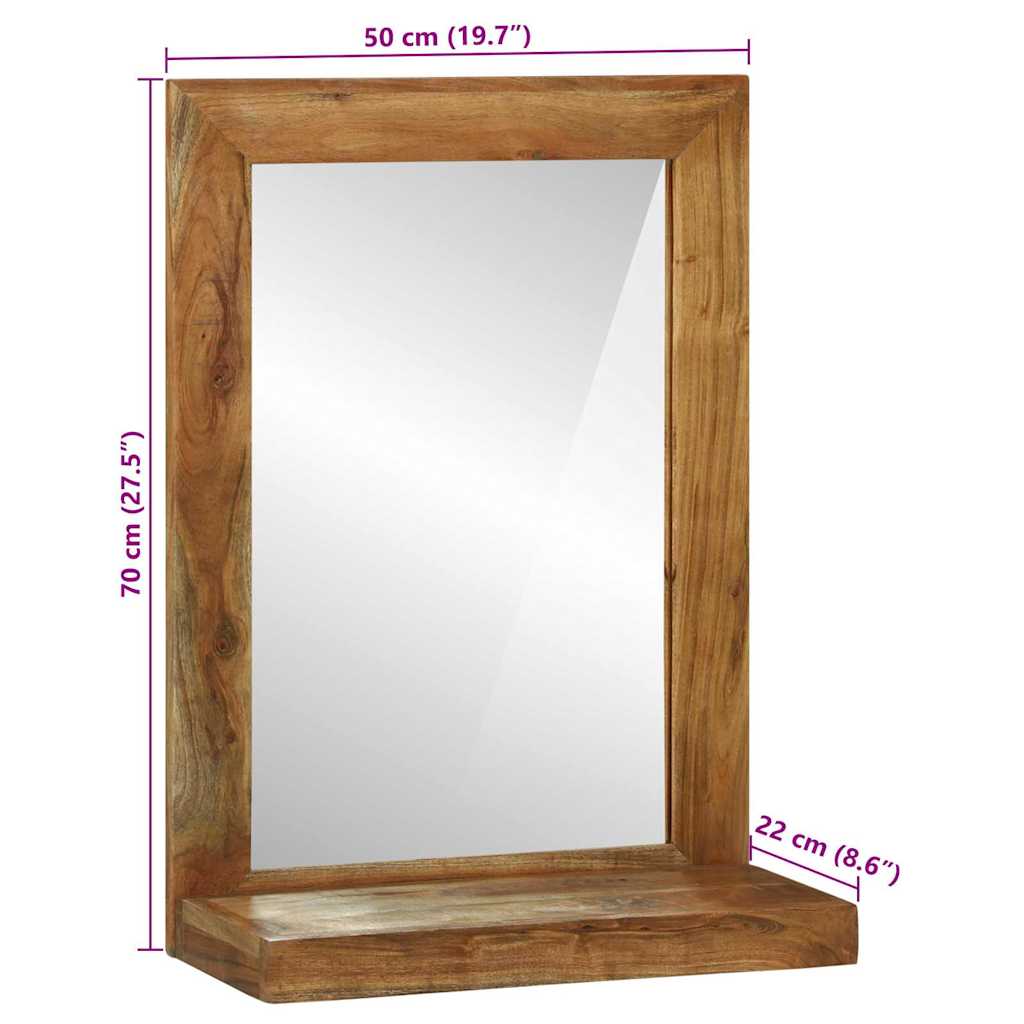Badezimmer Spiegel Braun 50 x 22 x 70 cm Massivholz Akazie