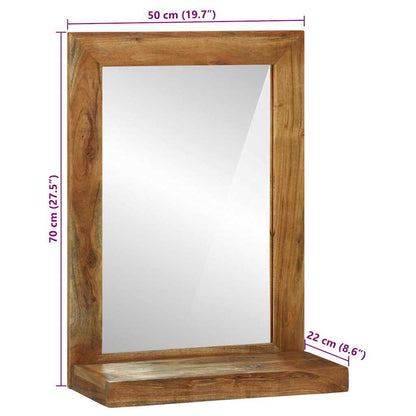 Badezimmer Spiegel Braun 50 x 22 x 70 cm Massivholz Akazie