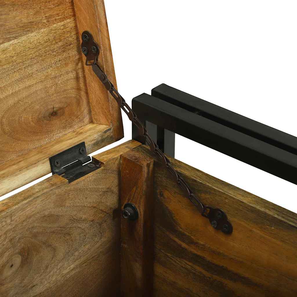 Aufbewahrungsbox mit Speicher 50 x 50 x 50 cm Raues Mangoholz