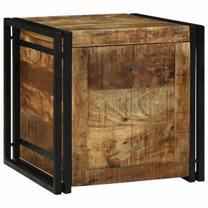 Aufbewahrungsbox mit Speicher 50 x 50 x 50 cm Raues Mangoholz