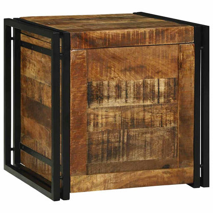 Aufbewahrungsbox mit Speicher 50 x 50 x 50 cm Raues Mangoholz