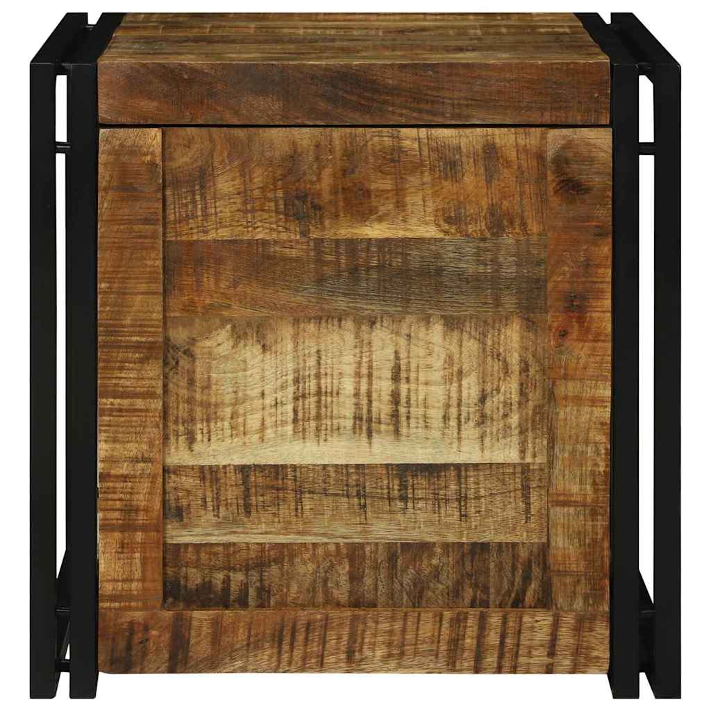 Aufbewahrungsbox mit Speicher 50 x 50 x 50 cm Raues Mangoholz