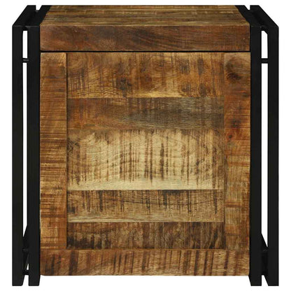 Aufbewahrungsbox mit Speicher 50 x 50 x 50 cm Raues Mangoholz