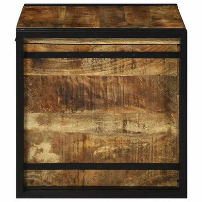 Aufbewahrungsbox mit Speicher 50 x 50 x 50 cm Raues Mangoholz