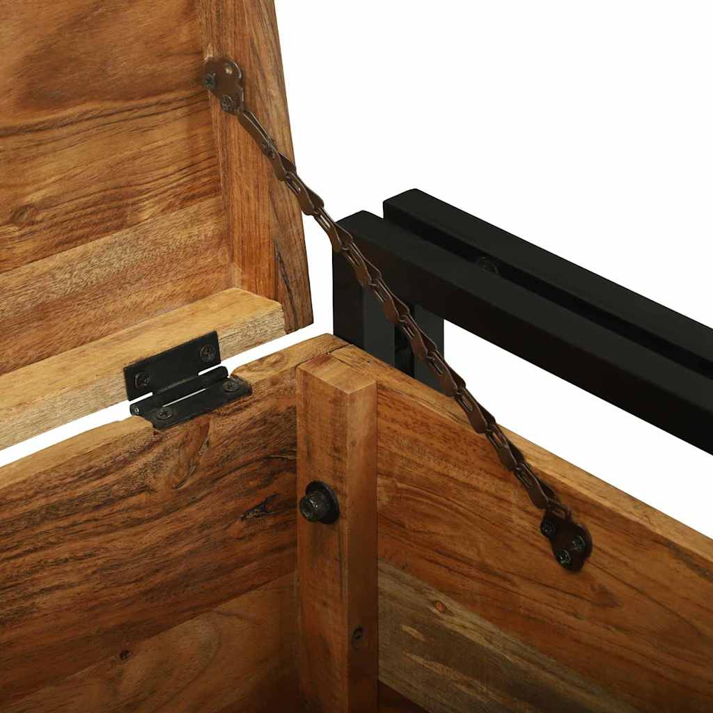 Aufbewahrungsbox mit Speicher 50 x 50 x 50 cm Massivholz Akazie