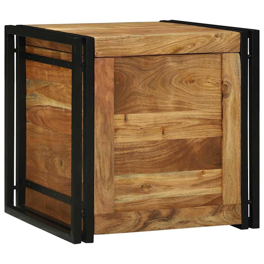 Aufbewahrungsbox mit Speicher 50 x 50 x 50 cm Massivholz Akazie