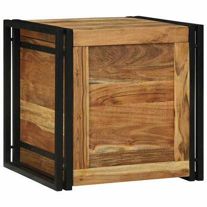 Aufbewahrungsbox mit Speicher 50 x 50 x 50 cm Massivholz Akazie