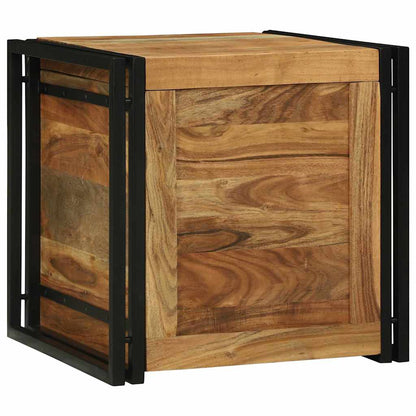 Aufbewahrungsbox mit Speicher 50 x 50 x 50 cm Massivholz Akazie