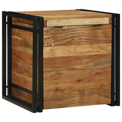 Aufbewahrungsbox mit Speicher 50 x 50 x 50 cm Massivholz Akazie
