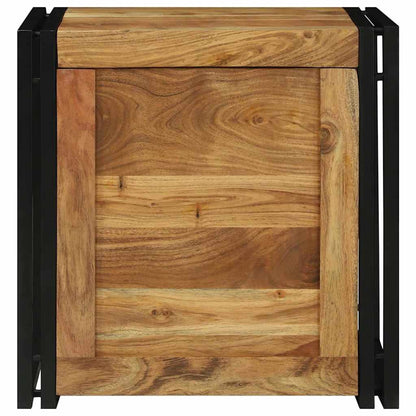 Aufbewahrungsbox mit Speicher 50 x 50 x 50 cm Massivholz Akazie