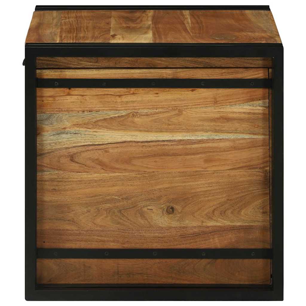 Aufbewahrungsbox mit Speicher 50 x 50 x 50 cm Massivholz Akazie