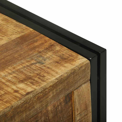 Aufbewahrungsbox 80 x 50 x 50 cm Raues Mangoholz und Metall
