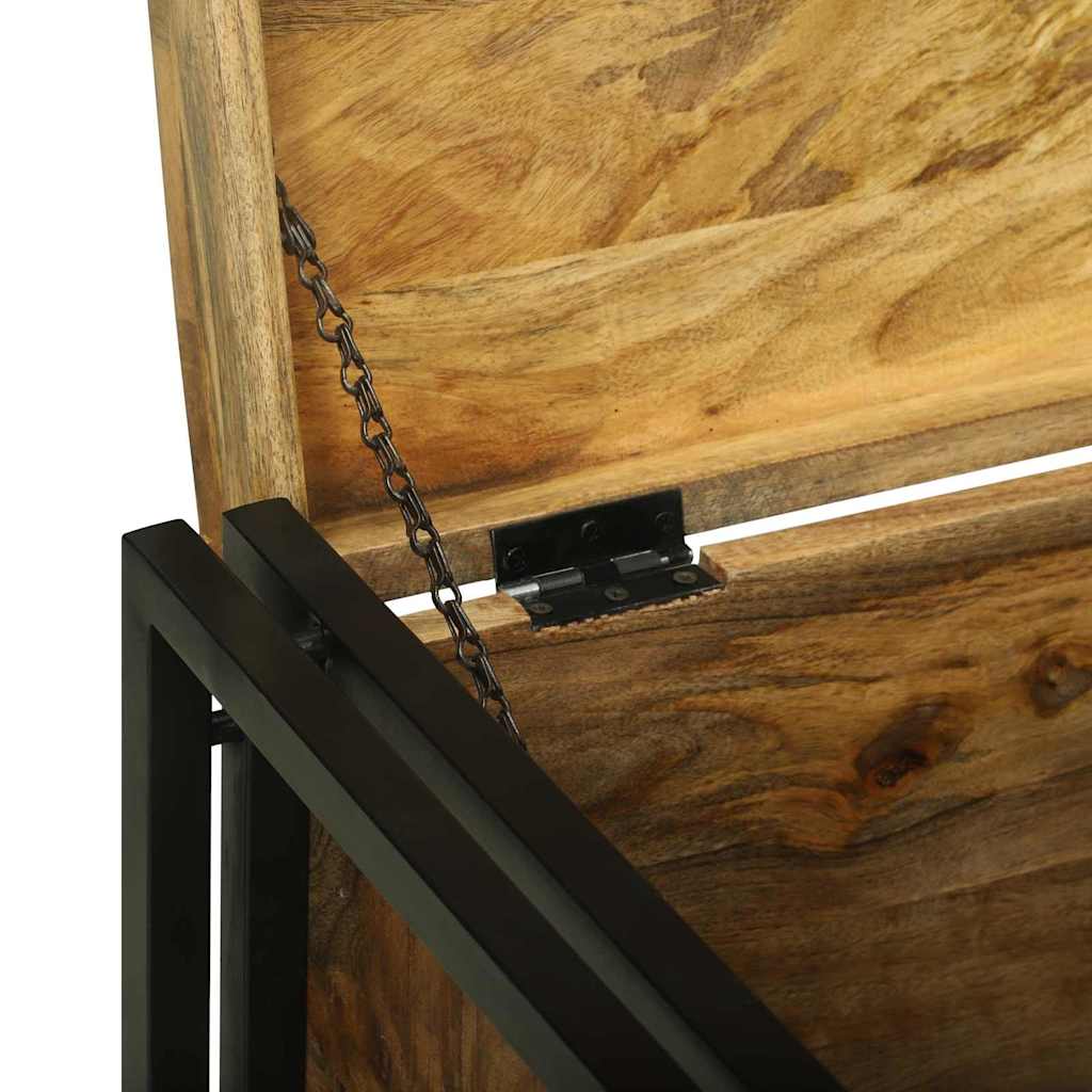 Aufbewahrungsbox 80 x 50 x 50 cm Raues Mangoholz und Metall