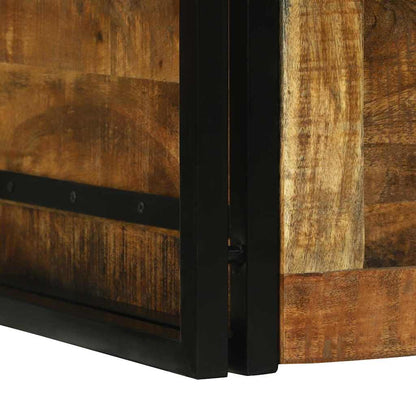 Aufbewahrungsbox 80 x 50 x 50 cm Raues Mangoholz und Metall