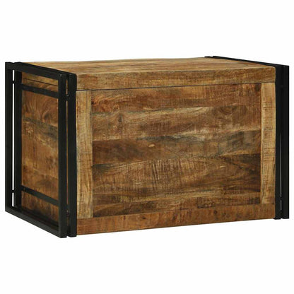 Aufbewahrungsbox 80 x 50 x 50 cm Raues Mangoholz und Metall