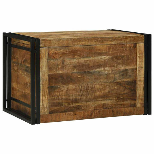 Aufbewahrungsbox 80 x 50 x 50 cm Raues Mangoholz und Metall