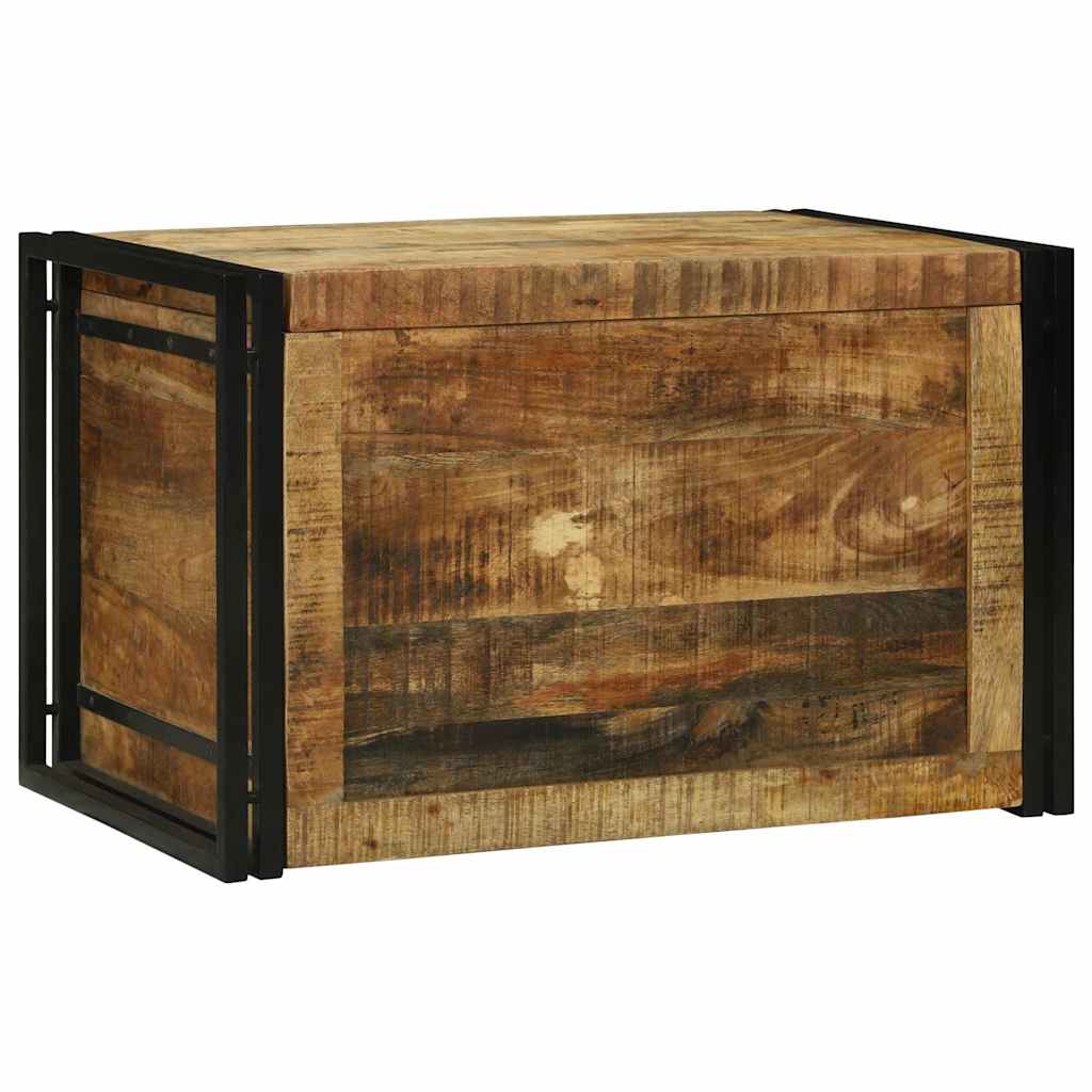 Aufbewahrungsbox 80 x 50 x 50 cm Raues Mangoholz und Metall