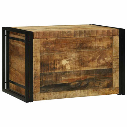 Aufbewahrungsbox 80 x 50 x 50 cm Raues Mangoholz und Metall