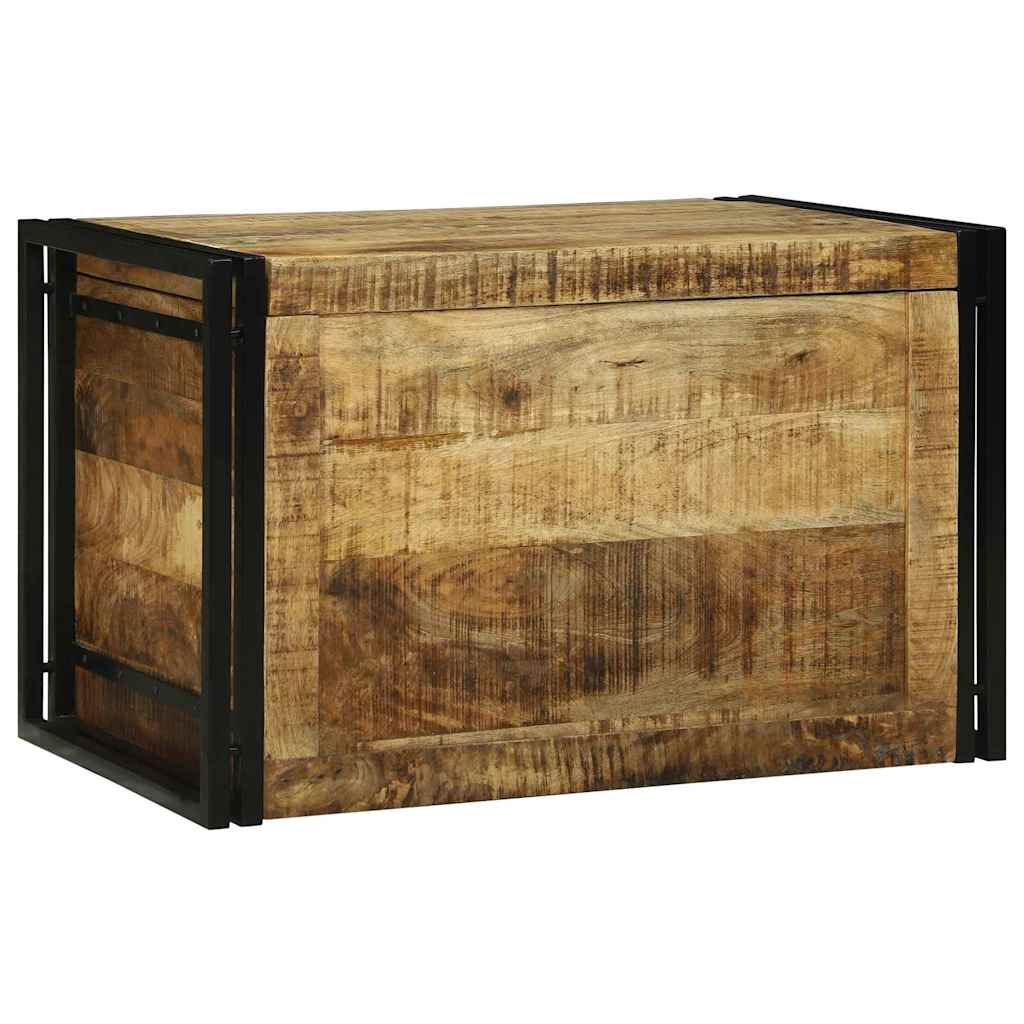 Aufbewahrungsbox 80 x 50 x 50 cm Raues Mangoholz und Metall