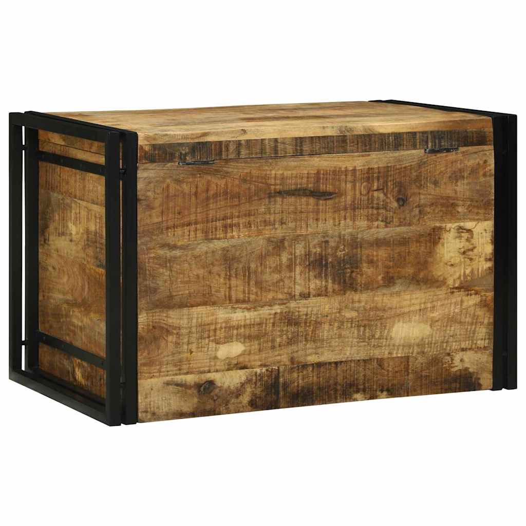 Aufbewahrungsbox 80 x 50 x 50 cm Raues Mangoholz und Metall