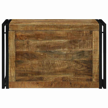 Aufbewahrungsbox 80 x 50 x 50 cm Raues Mangoholz und Metall