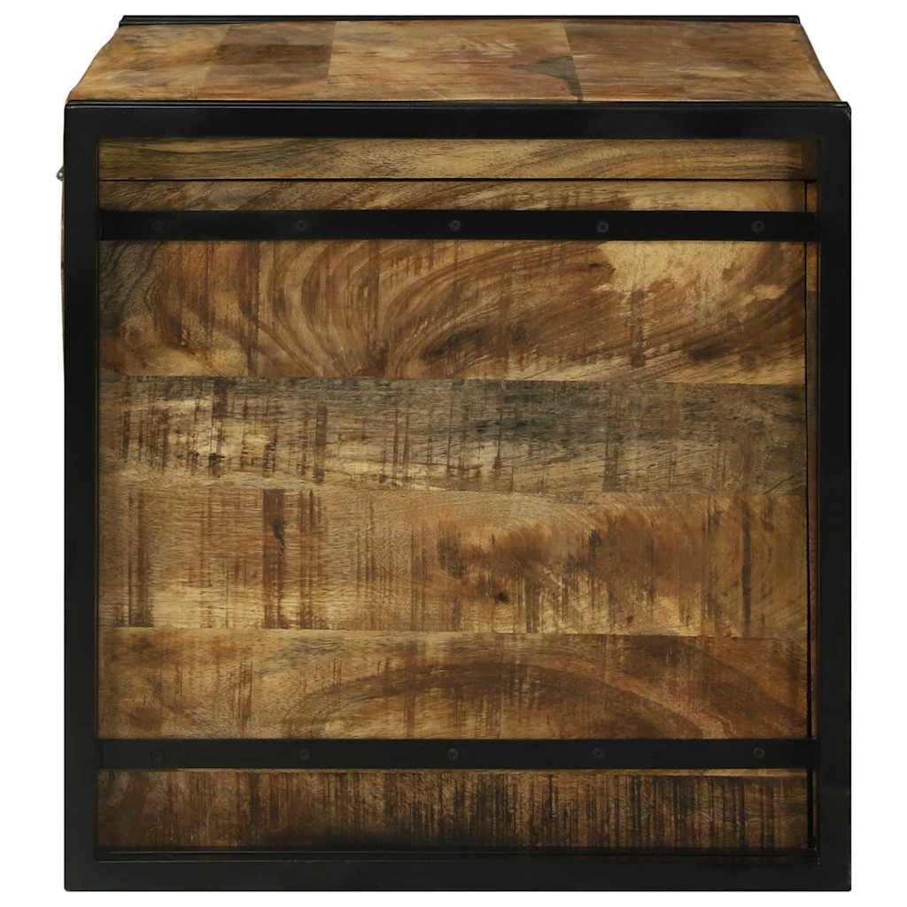 Aufbewahrungsbox 80 x 50 x 50 cm Raues Mangoholz und Metall