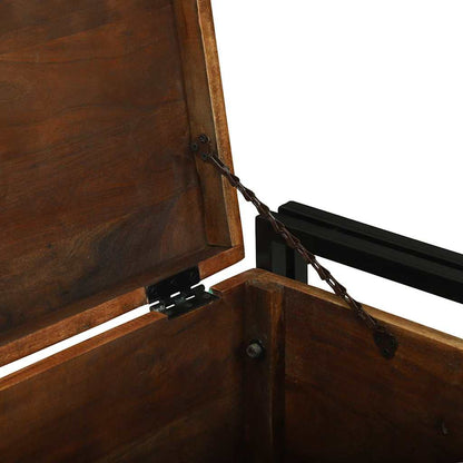 Aufbewahrungsbox Braun und Schwarz 80 x 50 x 50 cm Altholz