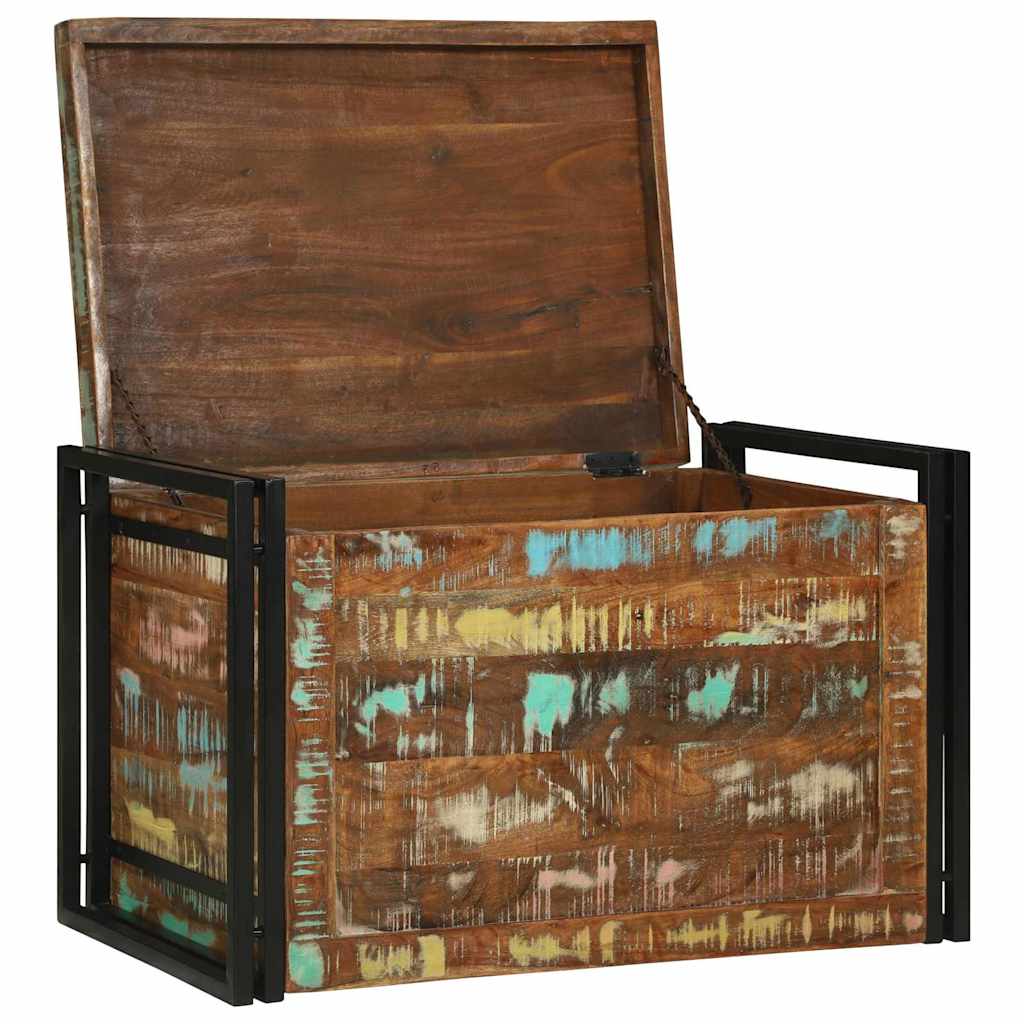 Aufbewahrungsbox Braun und Schwarz 80 x 50 x 50 cm Altholz