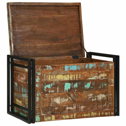 Aufbewahrungsbox Braun und Schwarz 80 x 50 x 50 cm Altholz