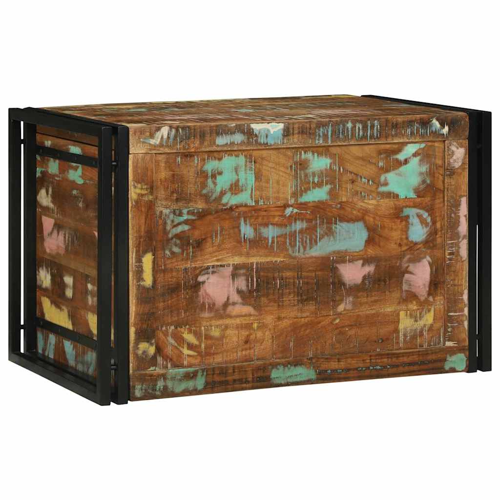 Aufbewahrungsbox Braun und Schwarz 80 x 50 x 50 cm Altholz