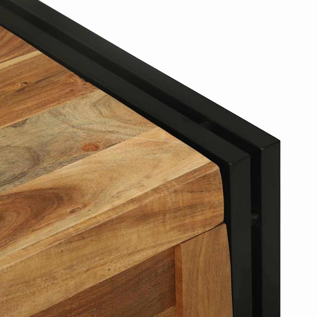 Aufbewahrungsbox Braun und Schwarz 80 x 50 x 50 cm Akazienholz