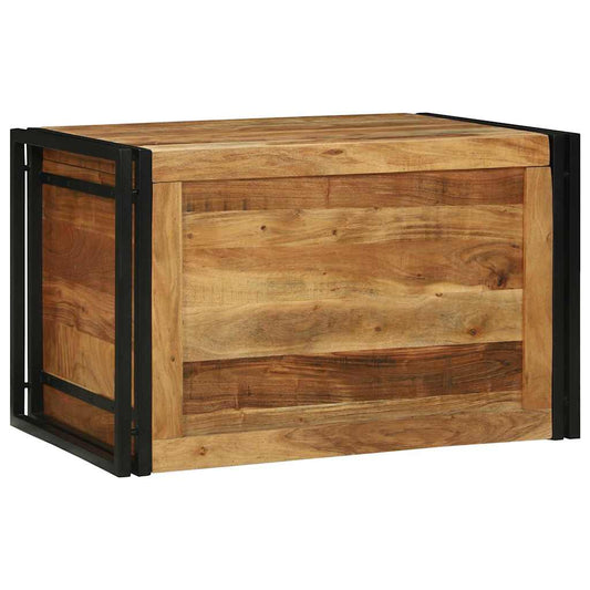 Aufbewahrungsbox Braun und Schwarz 80 x 50 x 50 cm Akazienholz
