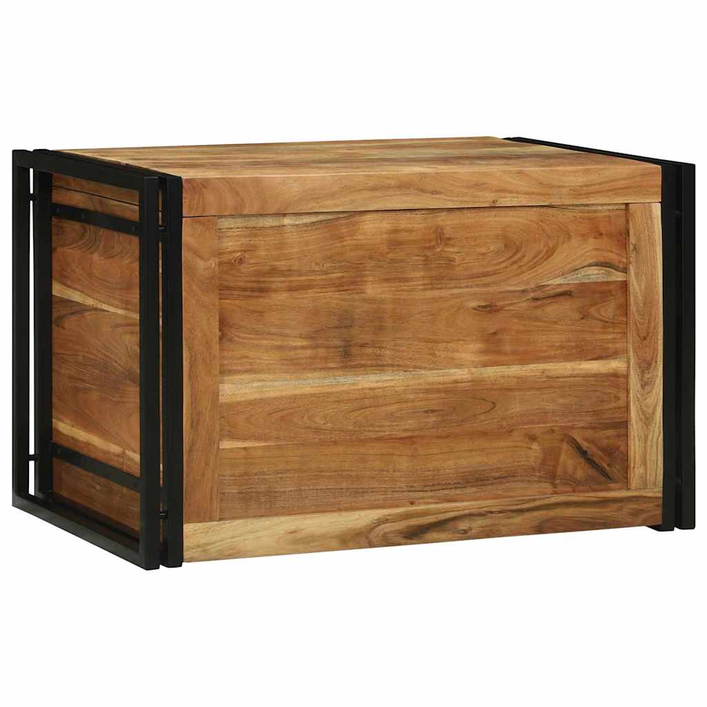Aufbewahrungsbox Braun und Schwarz 80 x 50 x 50 cm Akazienholz