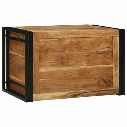 Aufbewahrungsbox Braun und Schwarz 80 x 50 x 50 cm Akazienholz