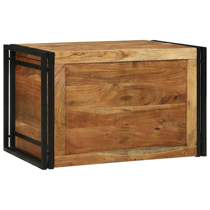 Aufbewahrungsbox Braun und Schwarz 80 x 50 x 50 cm Akazienholz